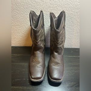 Rodeo Ropers Boots Kids Size 2 M Brown Cowboy Shoes Pull On